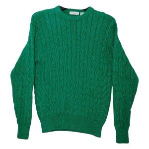 165. Brian MacNeil Knitwear Vintage Pullover Cable Knit Green Sweater Medium